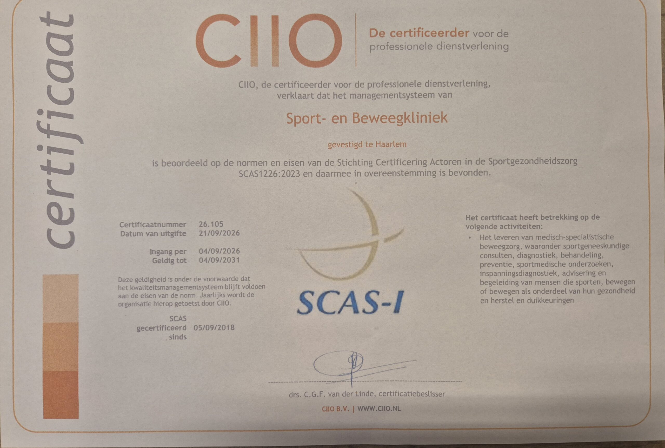 SCAS certificaat
